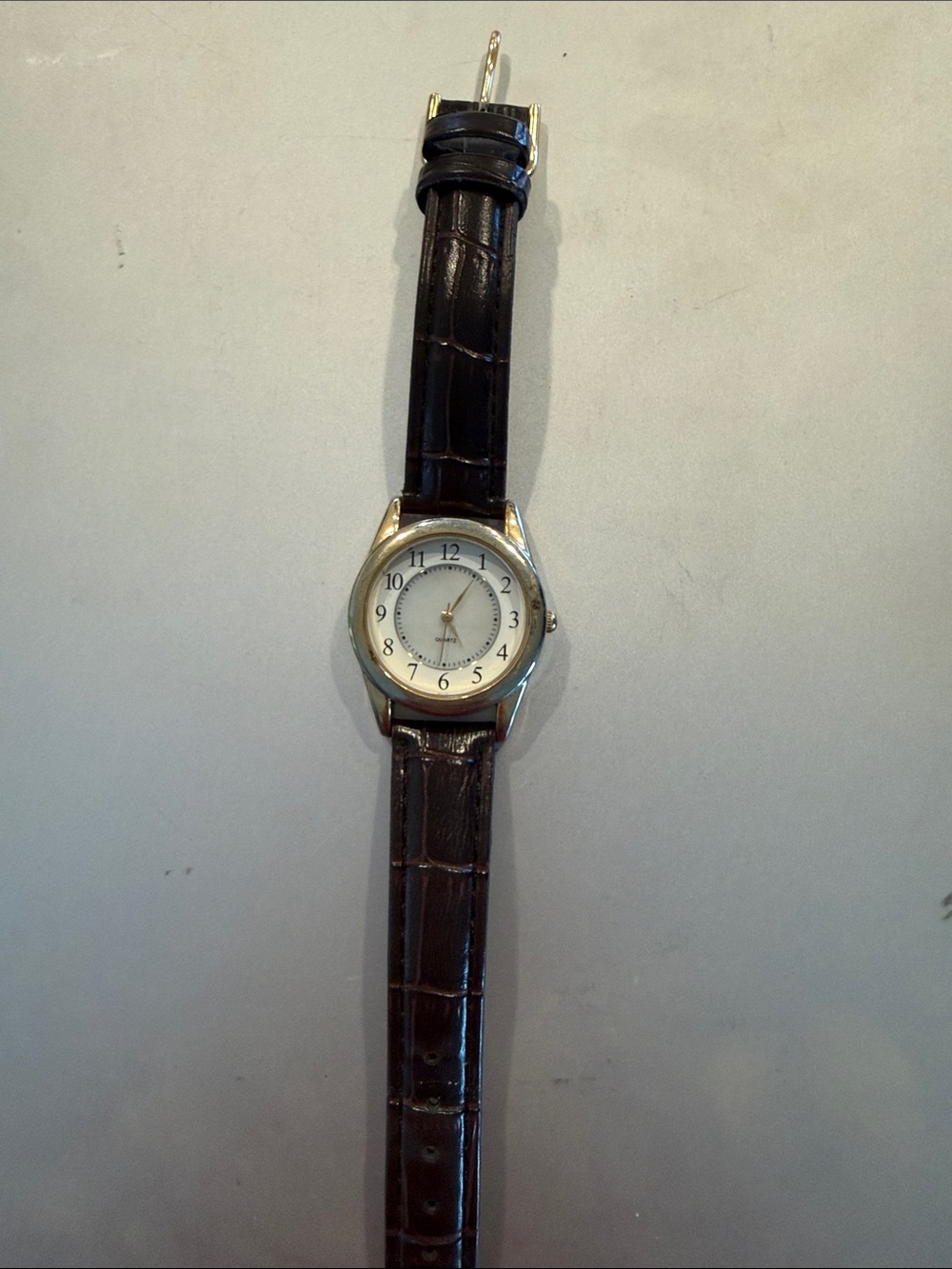 Classic Brown Leather Woman’s Watch with Silver Case